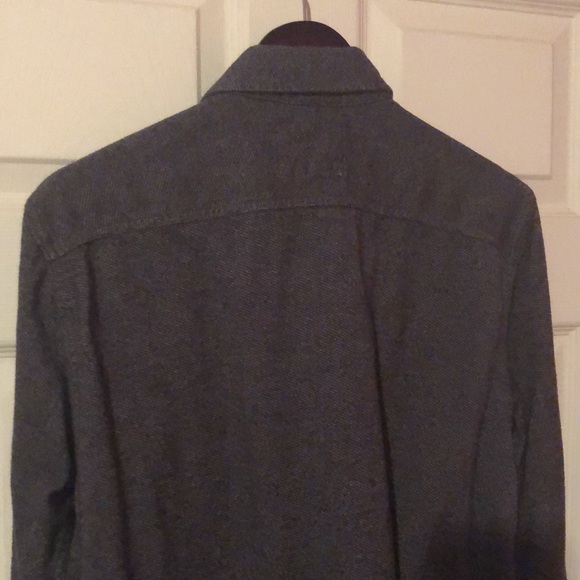 Hollister Gray Textured Patterned Pocket Flannel Mens Large L - Picture 10 of 13